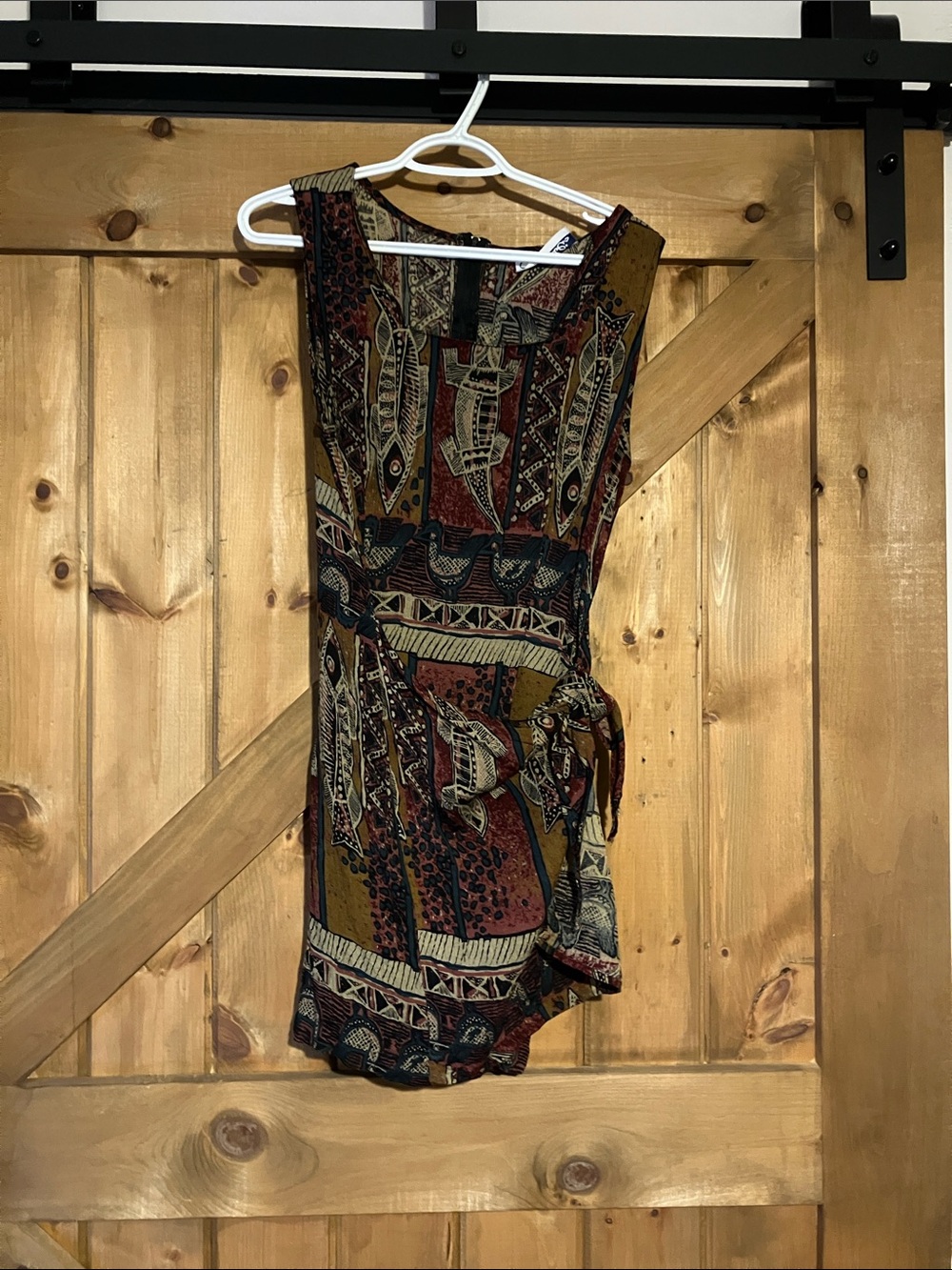 Vintage tribal mini wrap dress